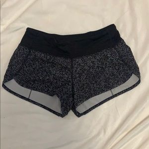 Black and white dotted lulu lemon shorts